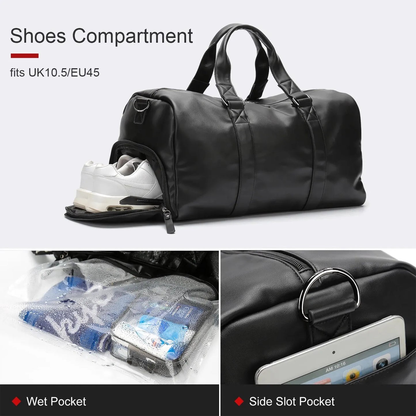 Men's Small Travel Duffel Bag - Waterproof Gym Bag with Shoe Compartment for Sports and Weekend Getaways