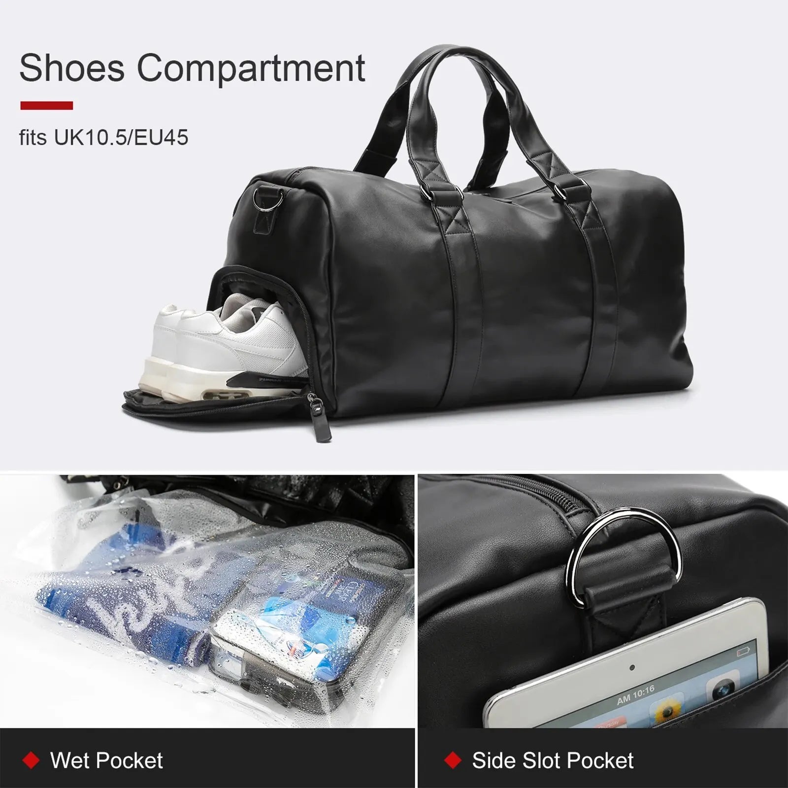 Men's Small Travel Duffel Bag - Waterproof Gym Bag with Shoe Compartment for Sports and Weekend Getaways